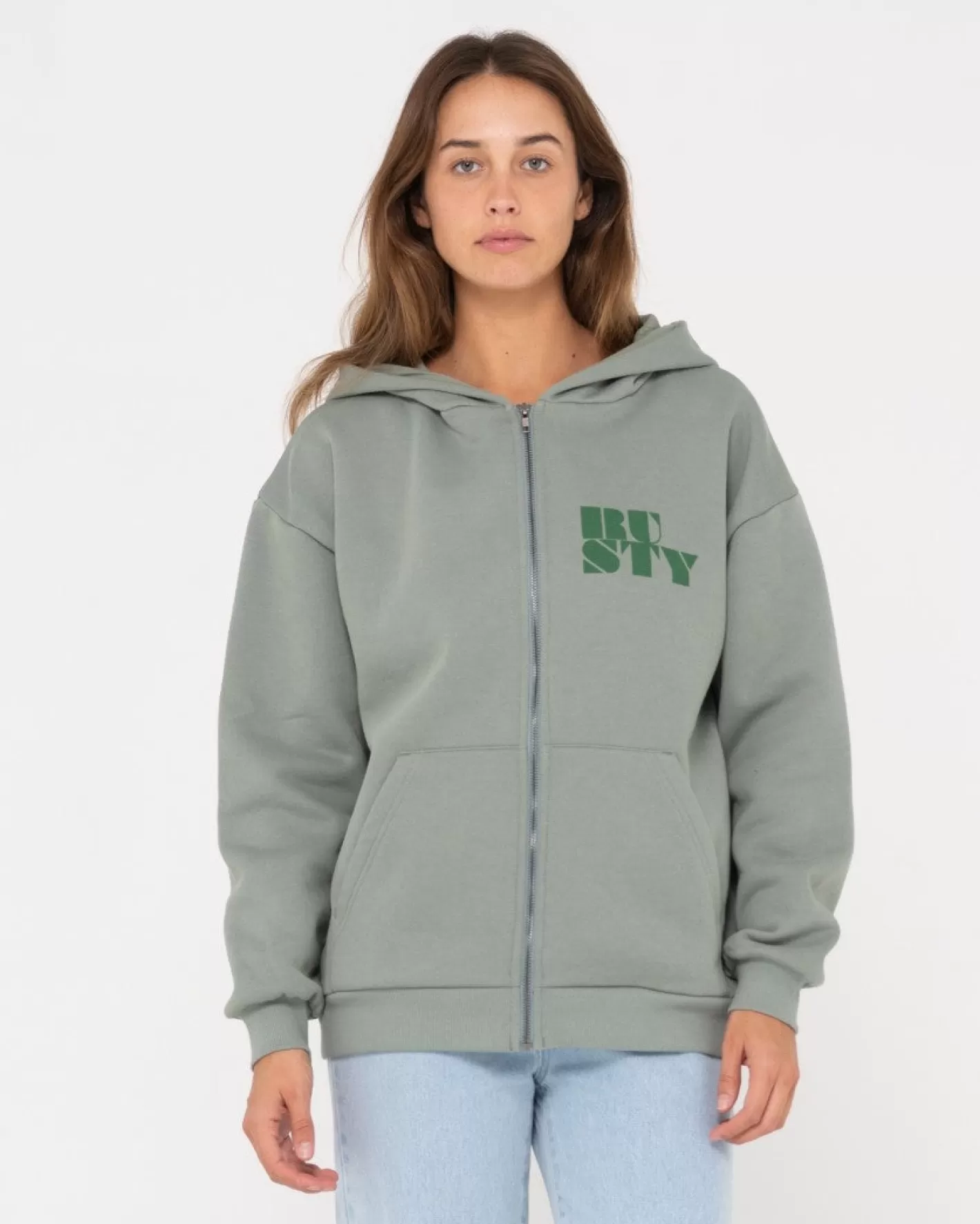 Mujer Rusty Polar Extragrande Con Capucha Y Cremallera De Code