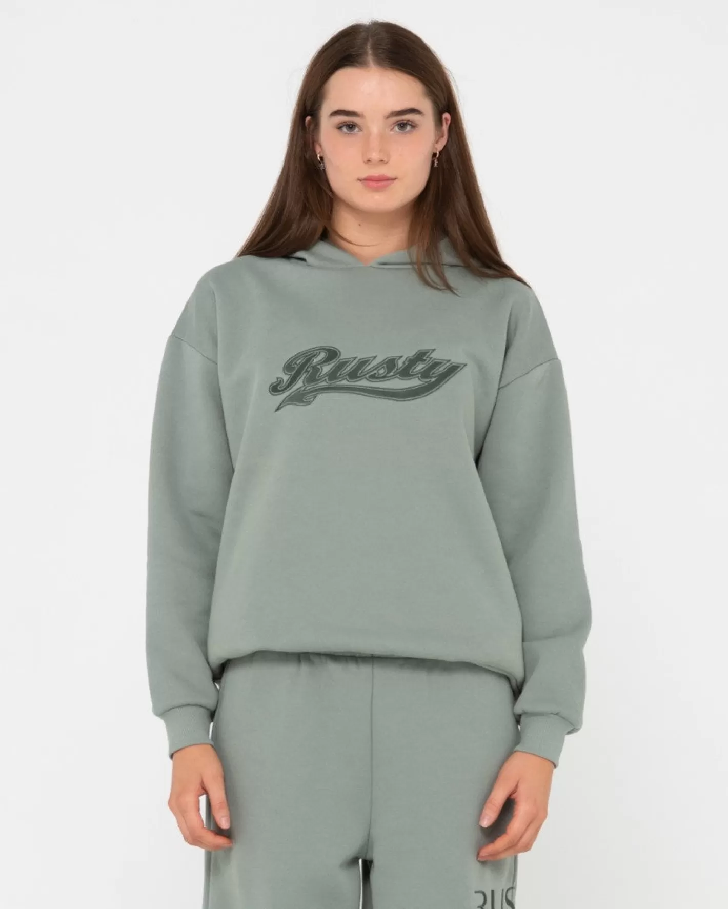Mujer Rusty Polar Extragrande Con Capucha Y Grafico Norty