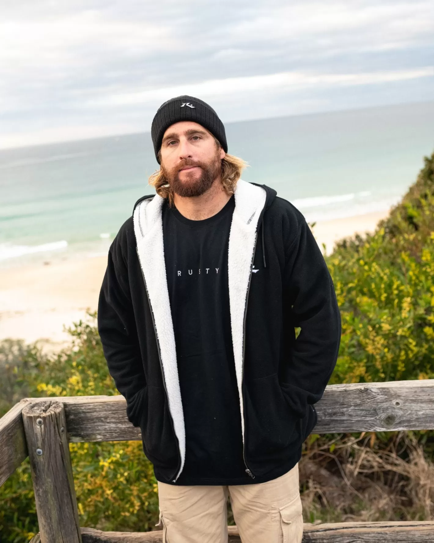 Hombre Rusty Polar Polar Con Cremallera Sherpa En Linea