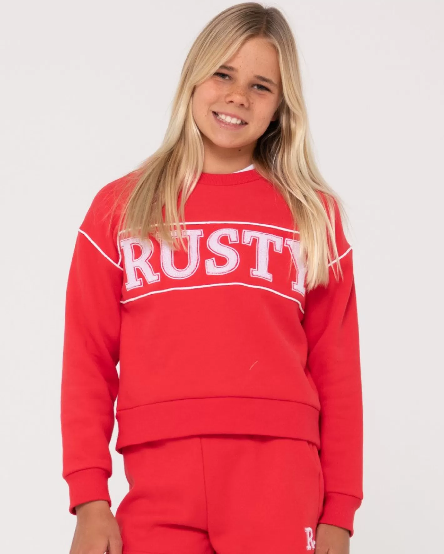 Niños Rusty Polar Line Oversize Crew Para Nina