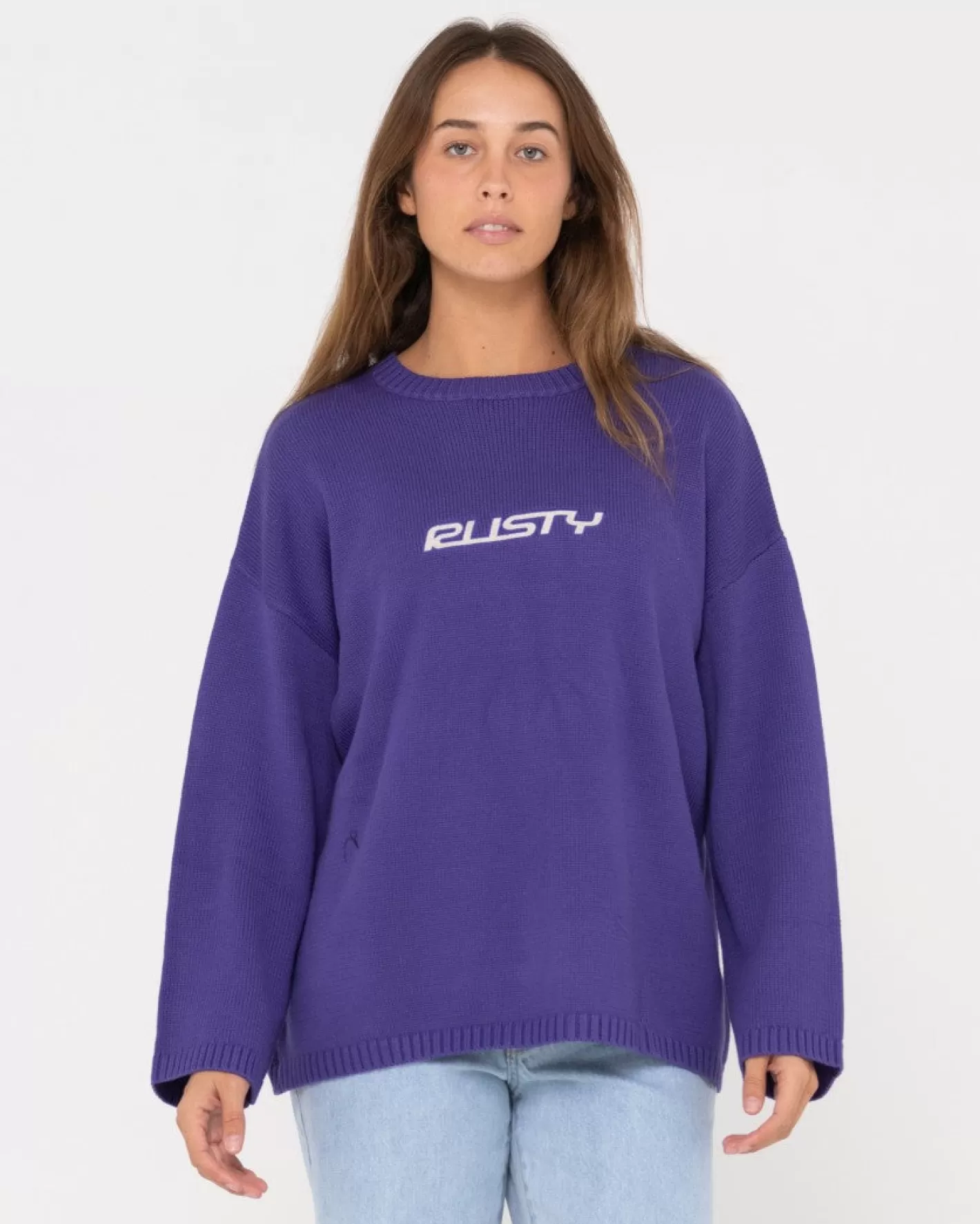 Mujer Rusty Punto Rider Relajado Con Cuello Redondo