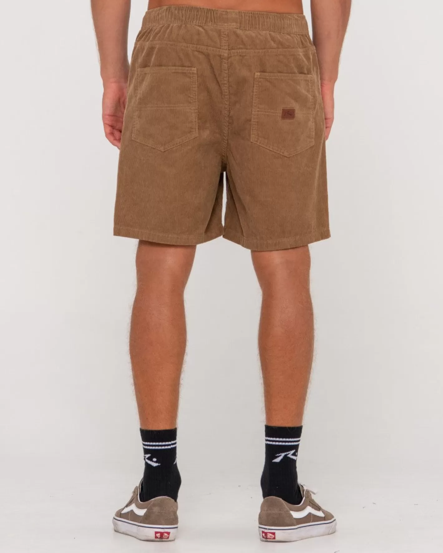 Hombre Rusty Rifts 14 Wale Pantalon Corto De Cordon Elastico Con Lavado Vintage