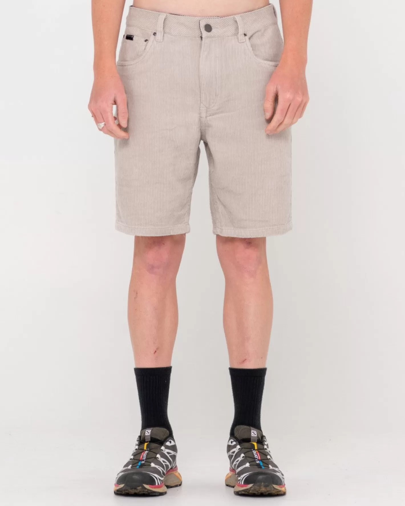 Hombre Rusty Rifts Pantalon Corto De Pana Con Lavado Vintage Y 5 Bolsillos