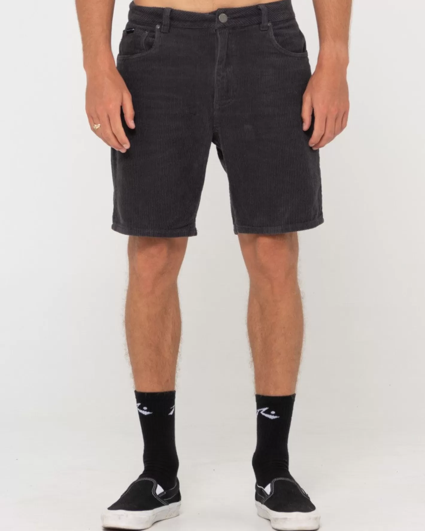 Hombre Rusty Rifts Pantalon Corto De Pana Con Lavado Vintage Y 5 Bolsillos