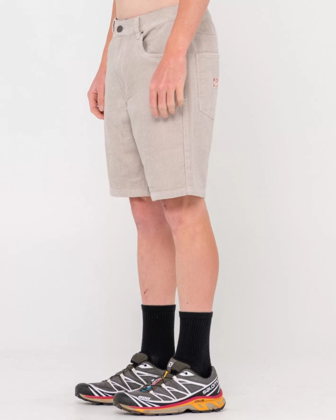Hombre Rusty Rifts Pantalon Corto De Pana Con Lavado Vintage Y 5 Bolsillos