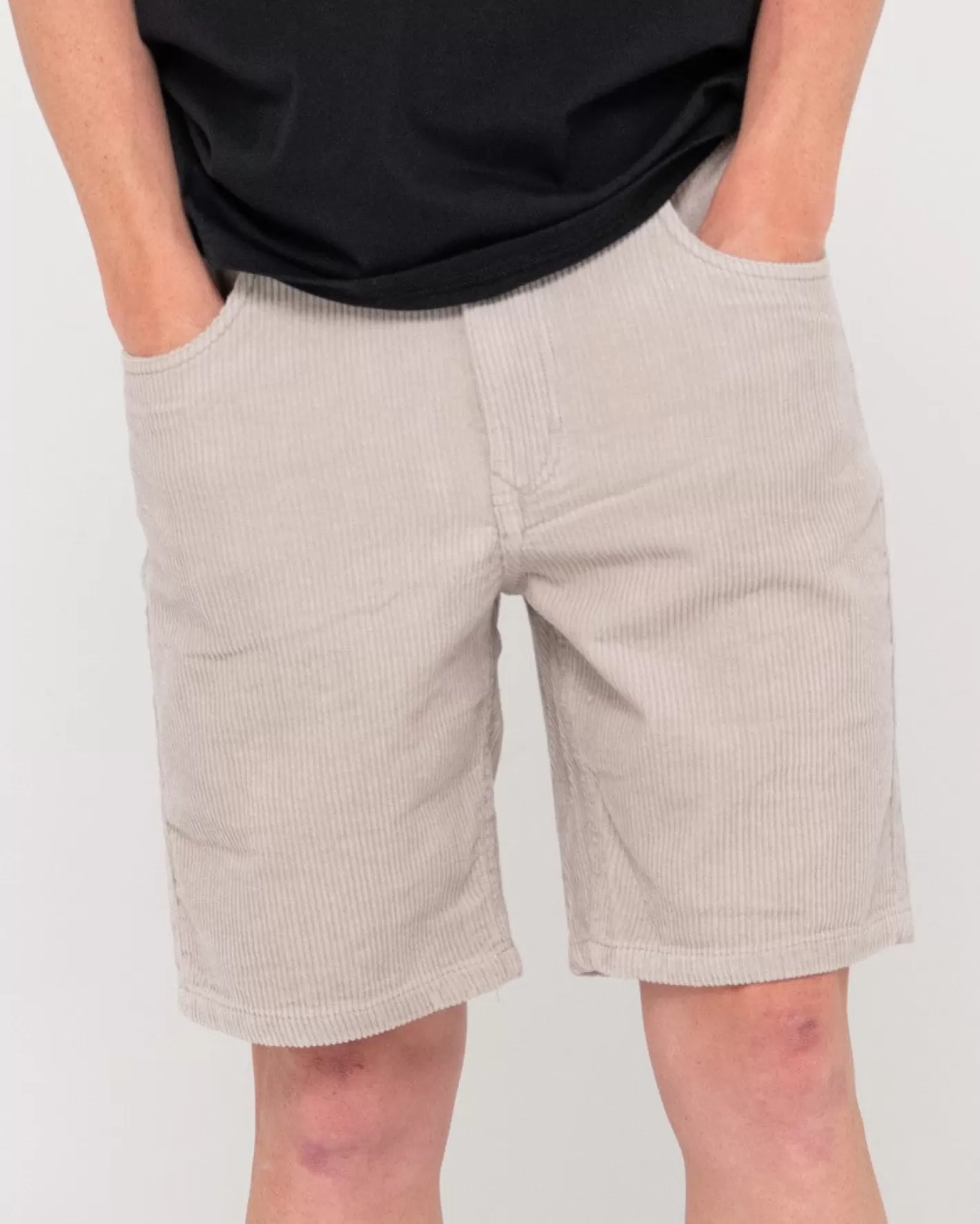Hombre Rusty Rifts Pantalon Corto De Pana Con Lavado Vintage Y 5 Bolsillos