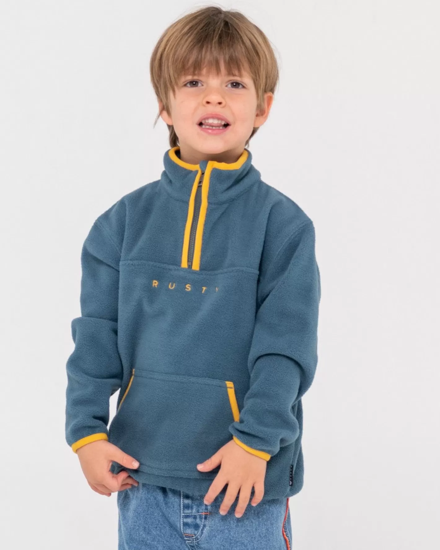 Niños Rusty Runts Polarizados De Forro Polar Con Cremallera De 1/4