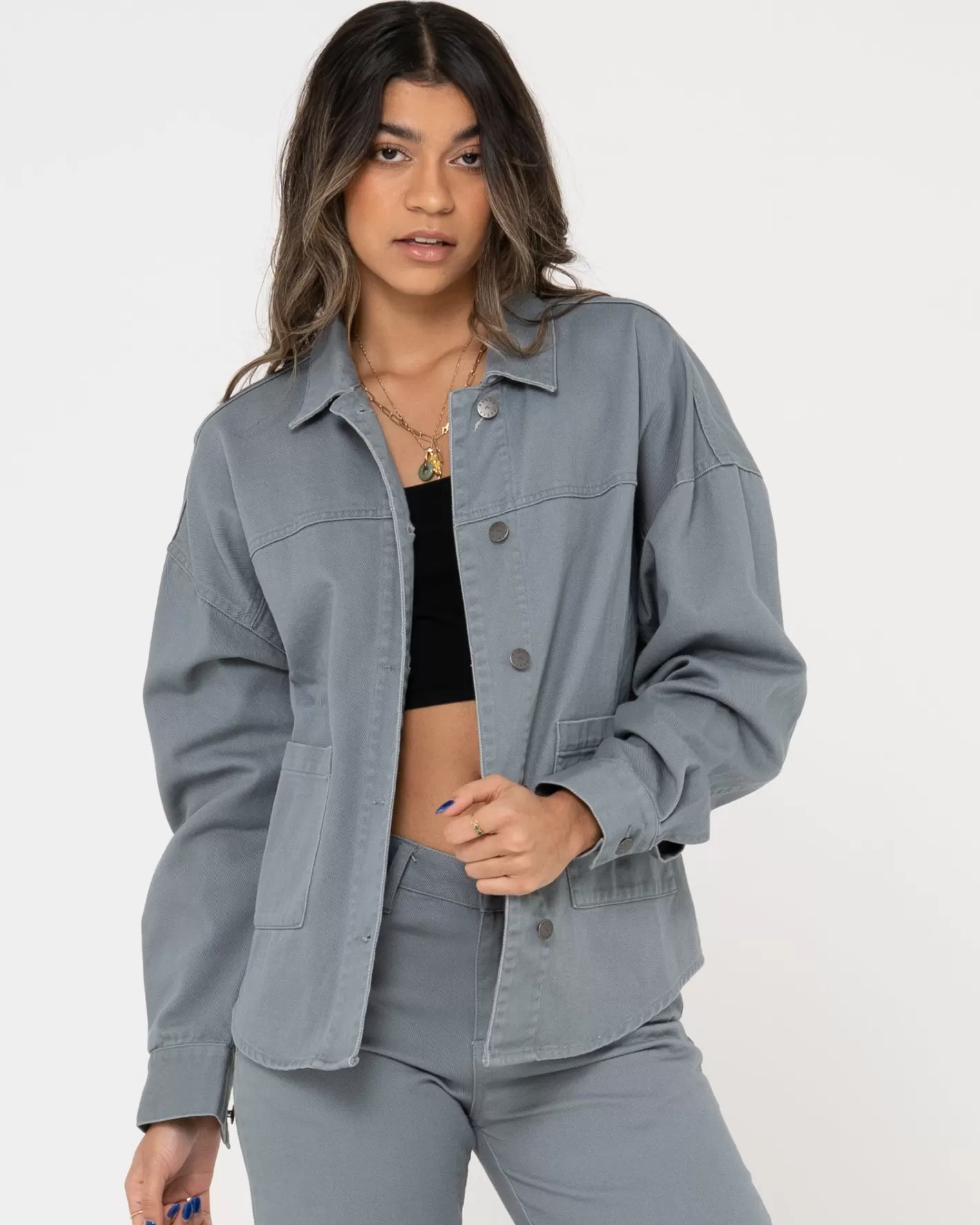 Mujer Rusty Sobrecamisa De Manga Larga Haze
