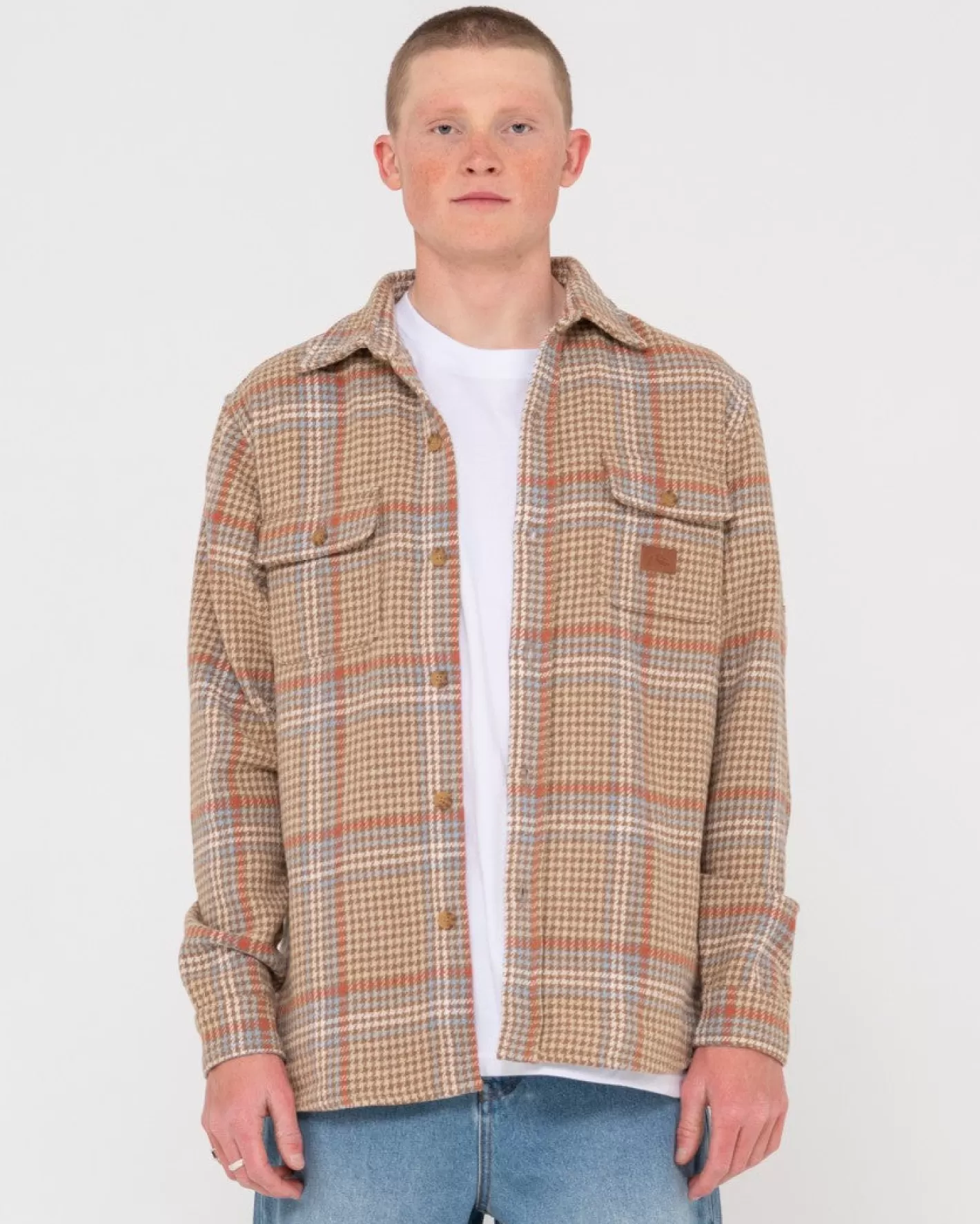 Hombre Rusty Sobrecamisa De Pata De Gallo