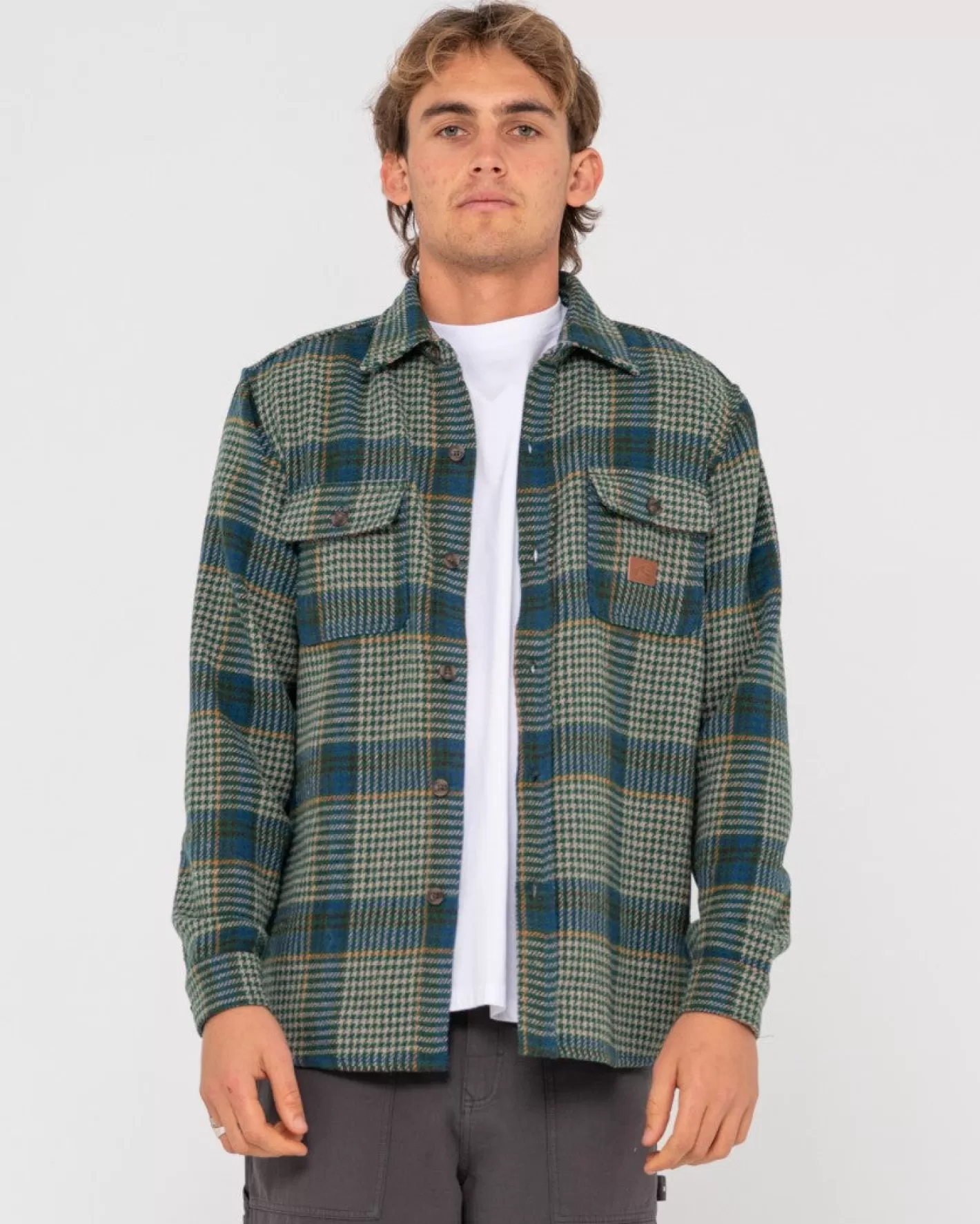 Hombre Rusty Sobrecamisa De Pata De Gallo