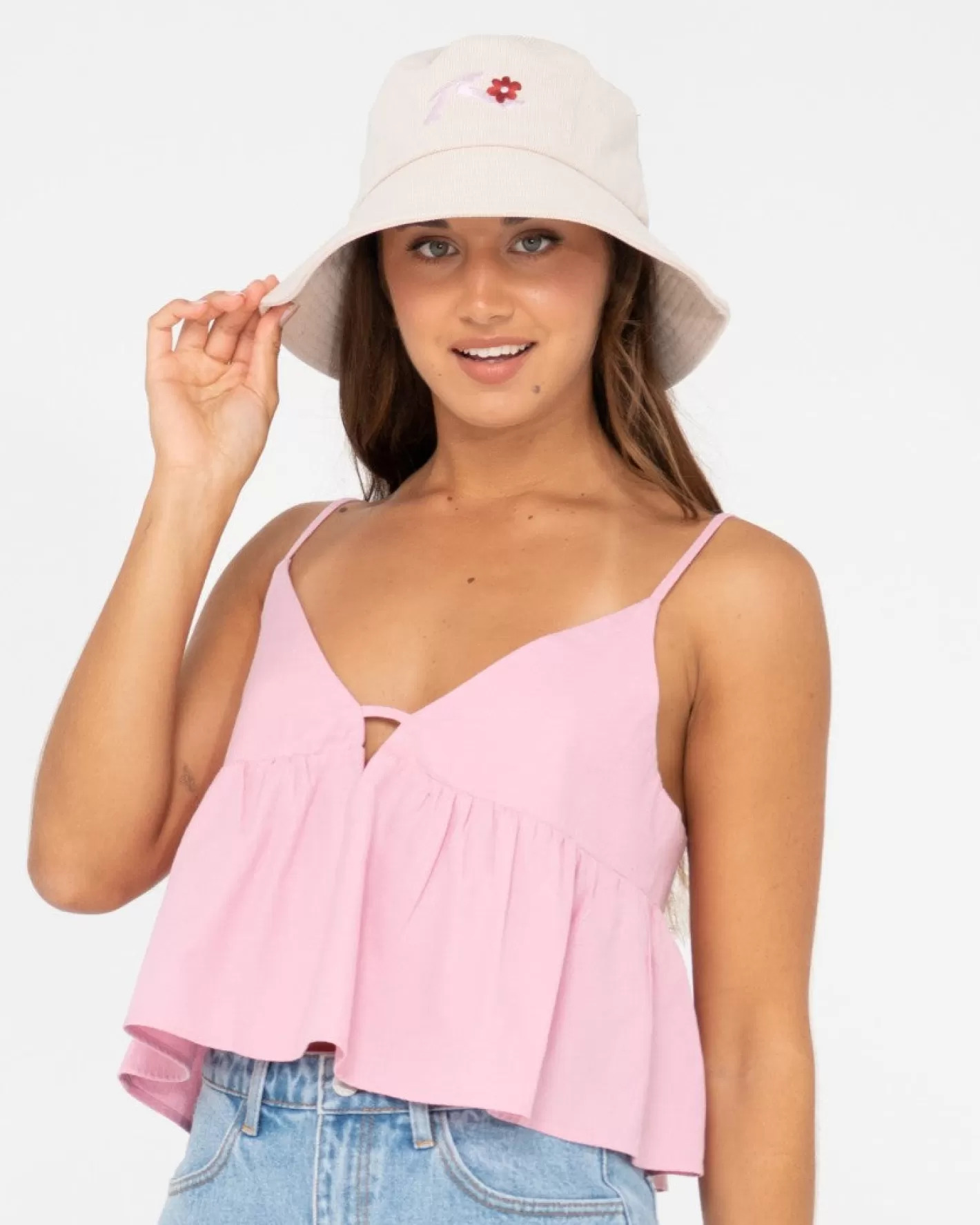 Mujer Rusty Sombrero De Pescador Con Bordado De Pana Meadow