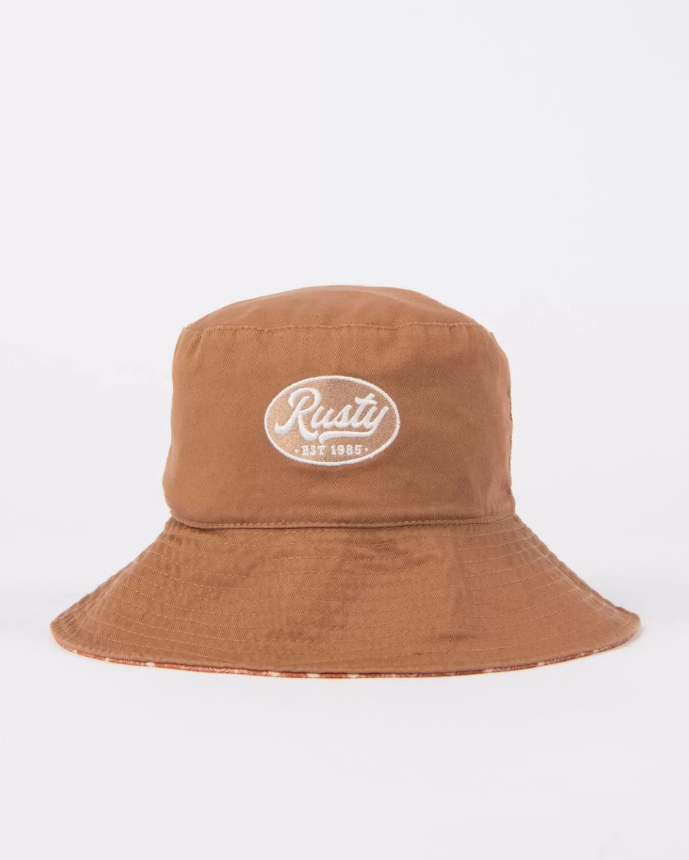 Mujer Rusty Sombrero De Pescador Estampado Reversible Vacay Time