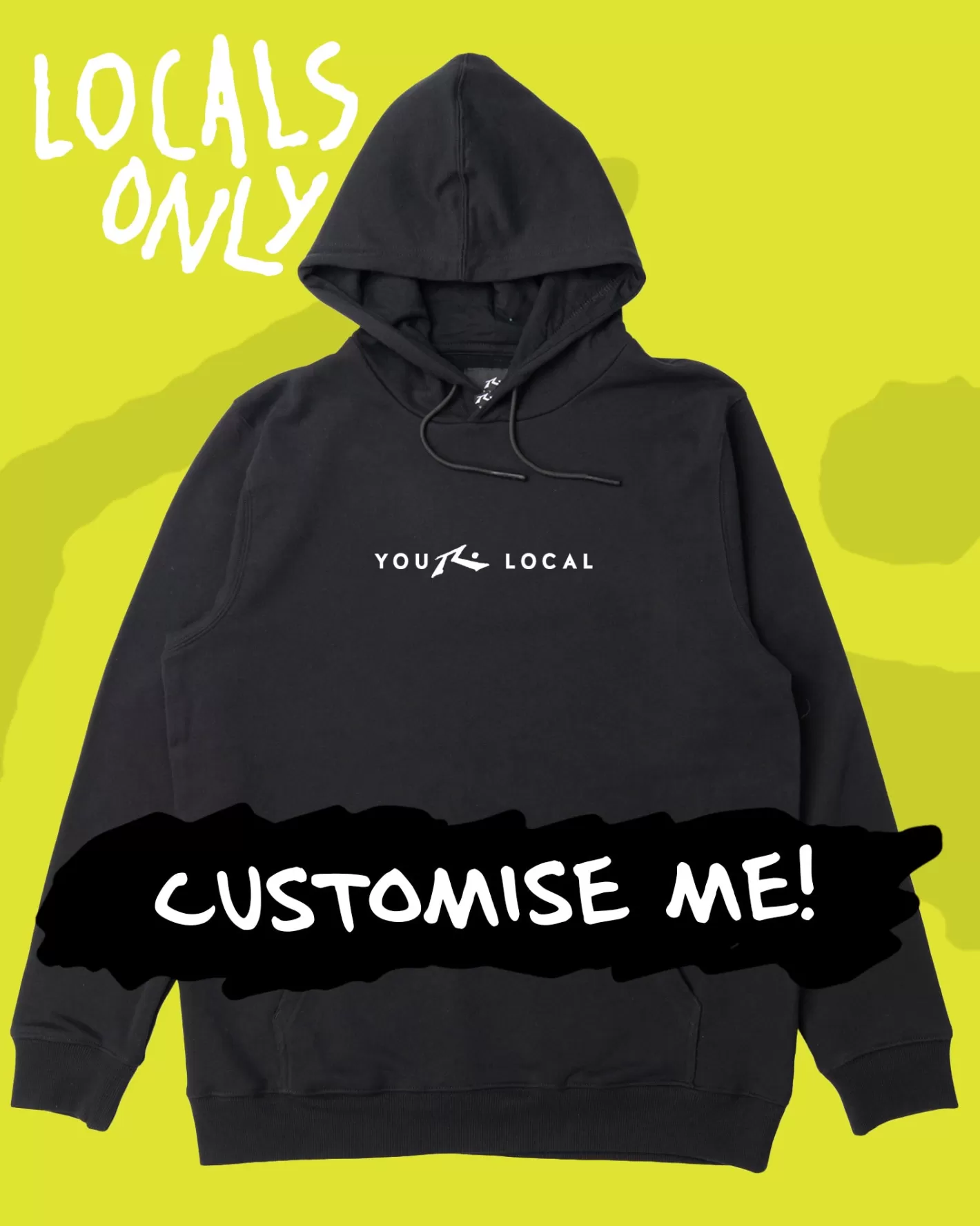 Hombre Rusty Sudadera Con Capucha De Tejido Polar Con Estampado Personalizado De Locals Only