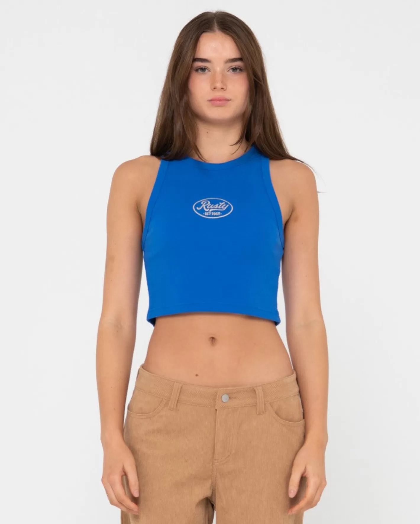Mujer Rusty Tanque Racer Acanalado Pit Stop