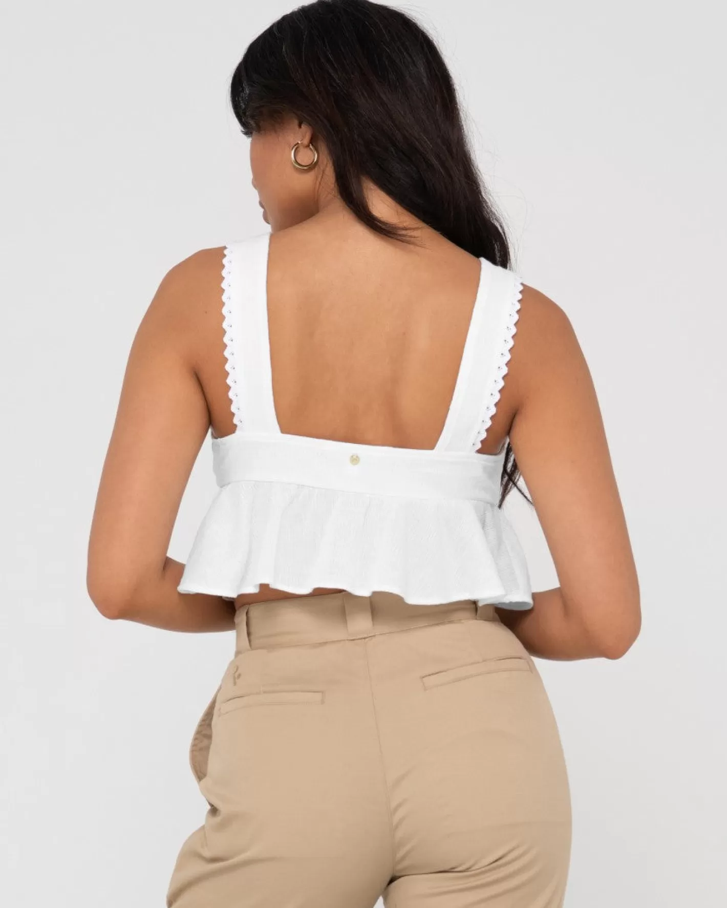 Mujer Rusty Top Corto Con Cuello En V Coco