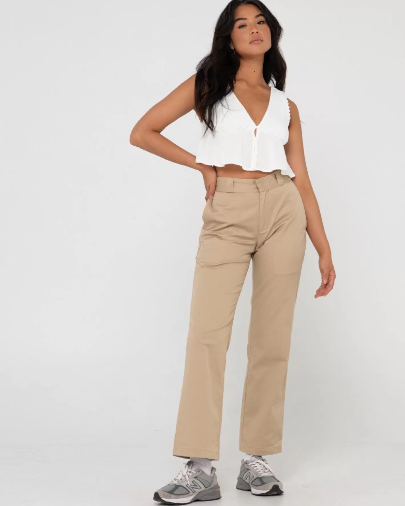 Mujer Rusty Top Corto Con Cuello En V Coco