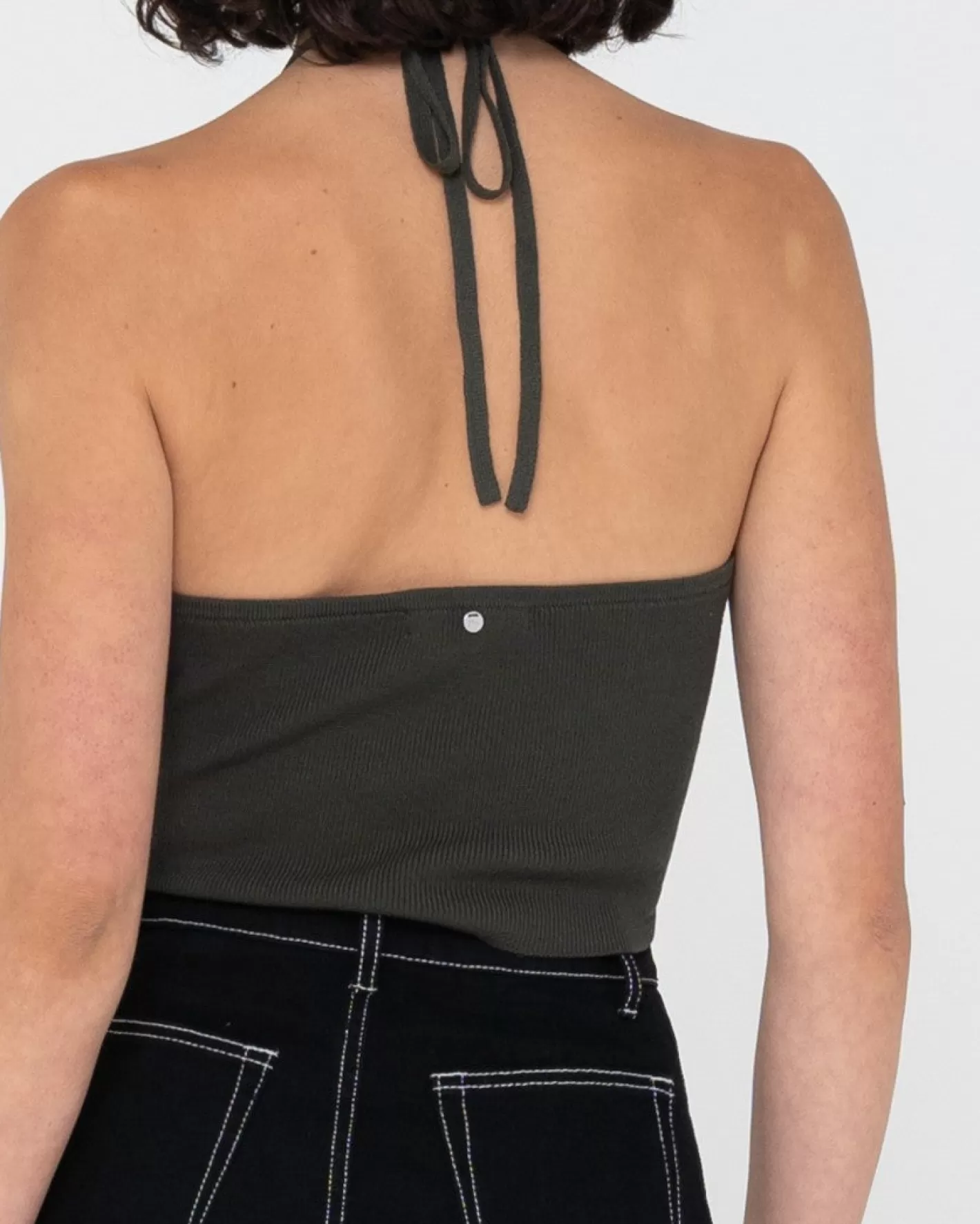 Mujer Rusty Top Corto De Punto Con Cuello Halter Laura