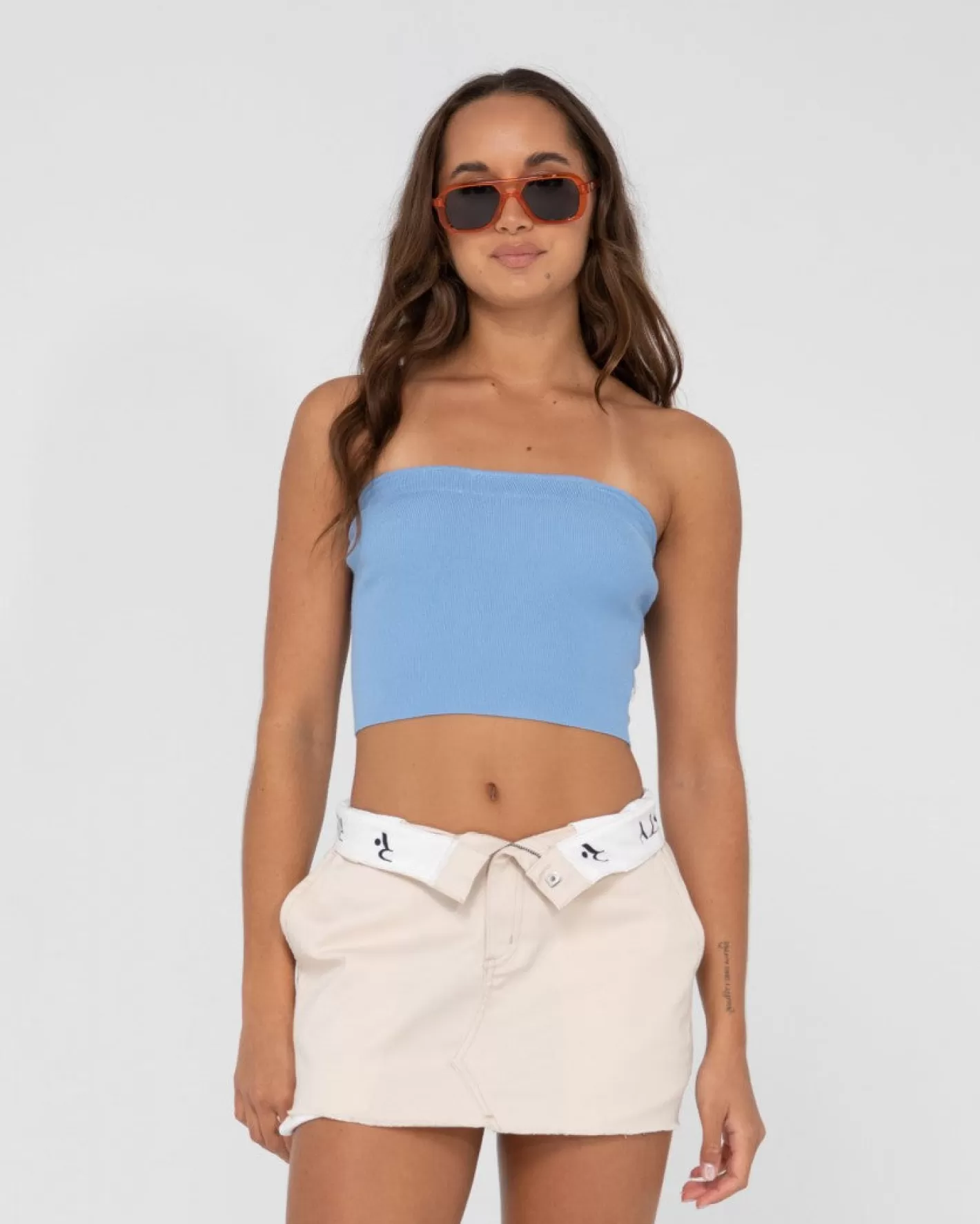 Mujer Rusty Top Corto De Punto Sin Tirantes Amelia