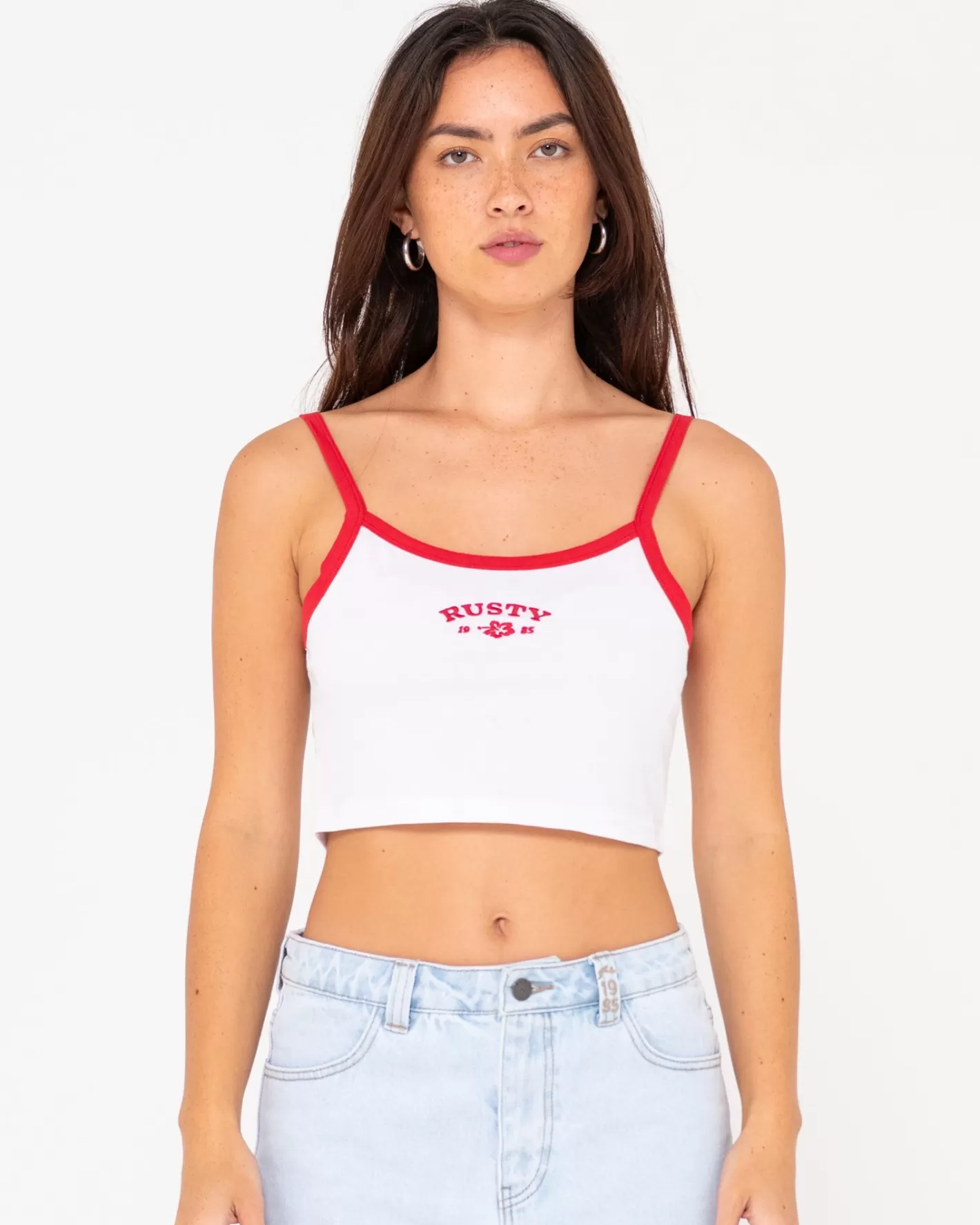 Mujer Rusty Top Corto Sin Mangas Con Grafico Prospero