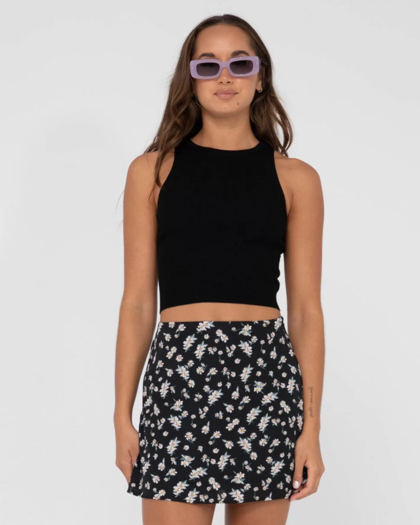 Mujer Rusty Top Corto Sin Mangas De Punto Racer De Amelia
