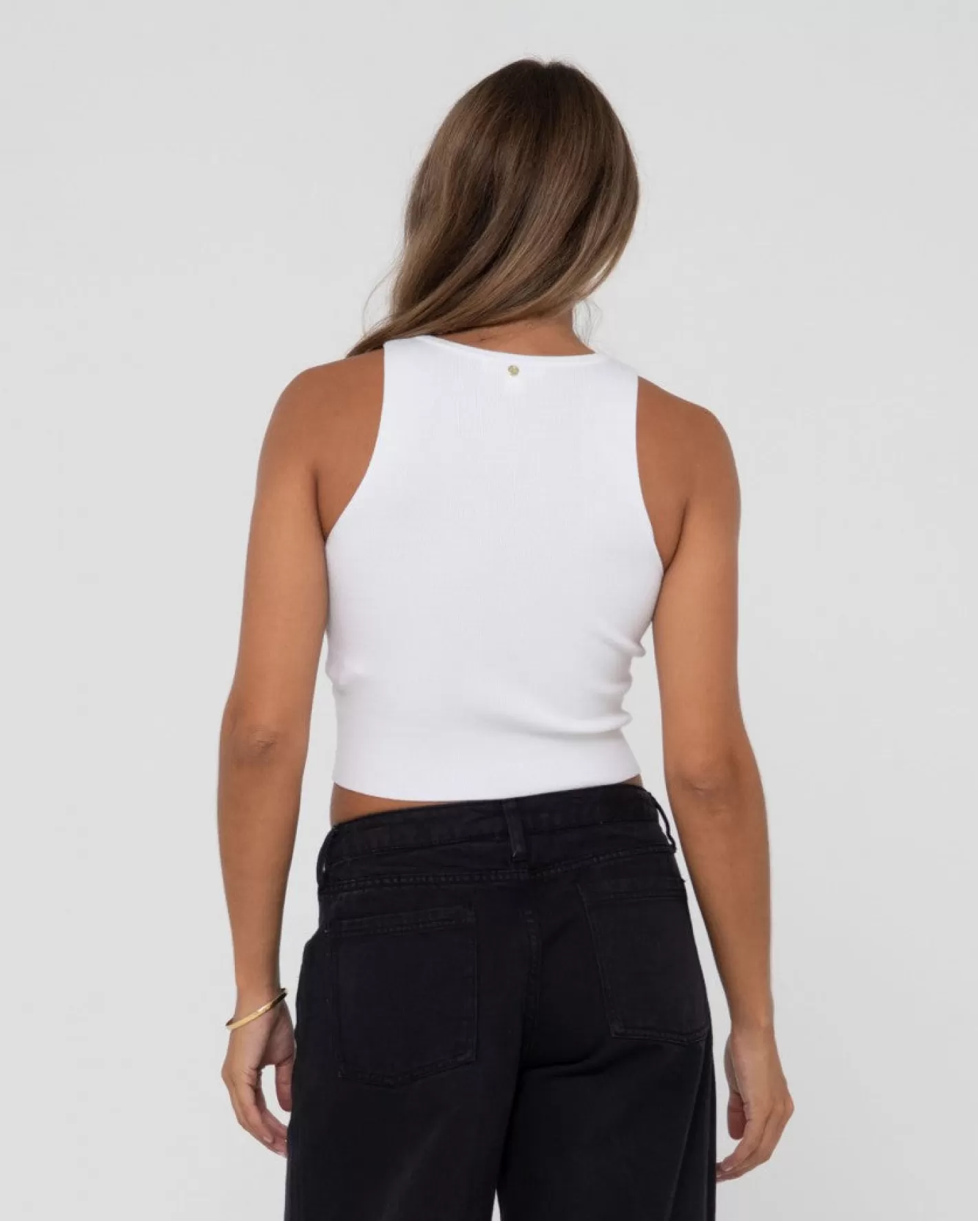 Mujer Rusty Top Corto Sin Mangas De Punto Racer De Amelia