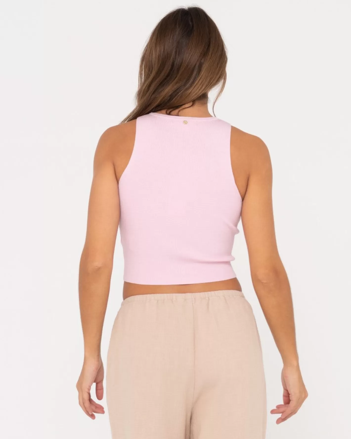 Mujer Rusty Top Corto Sin Mangas De Punto Racer De Amelia