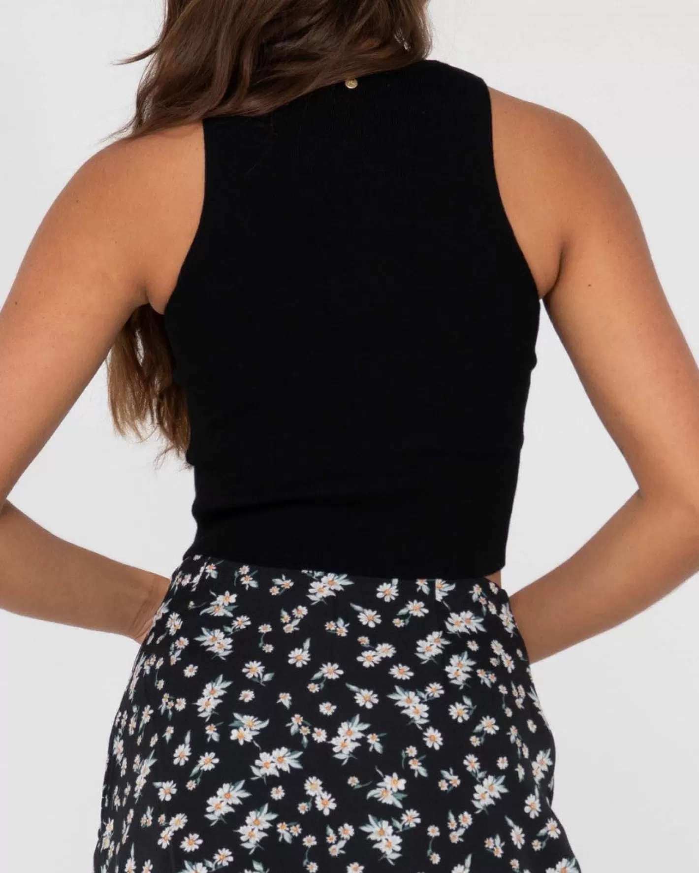 Mujer Rusty Top Corto Sin Mangas De Punto Racer De Amelia