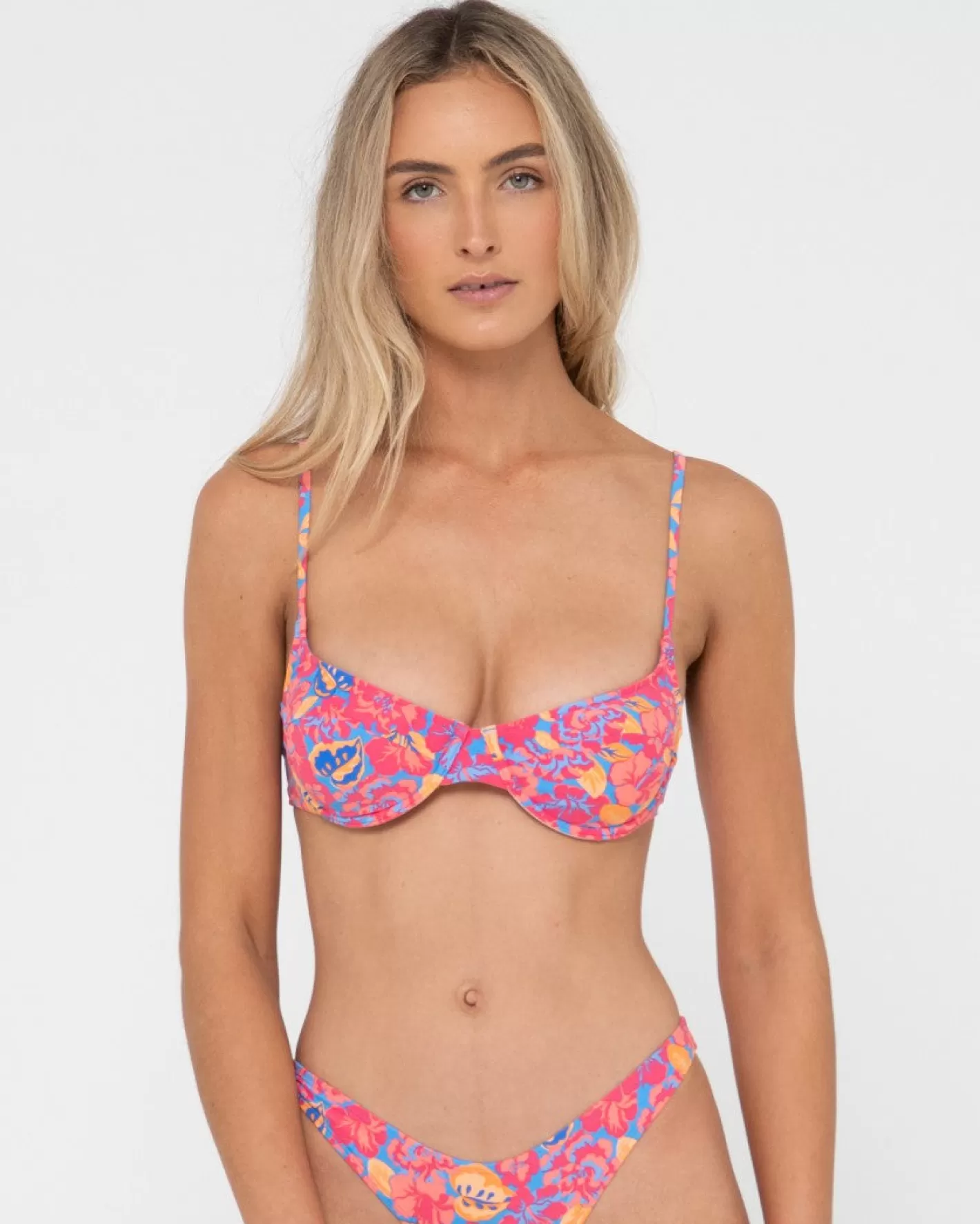 Mujer Rusty Top De Bikini Balconette Con Estampado Rio Hibiscus