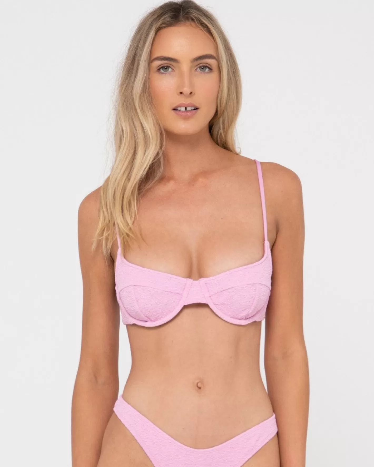 Mujer Rusty Top De Bikini Balconette Con Textura De Sandalo
