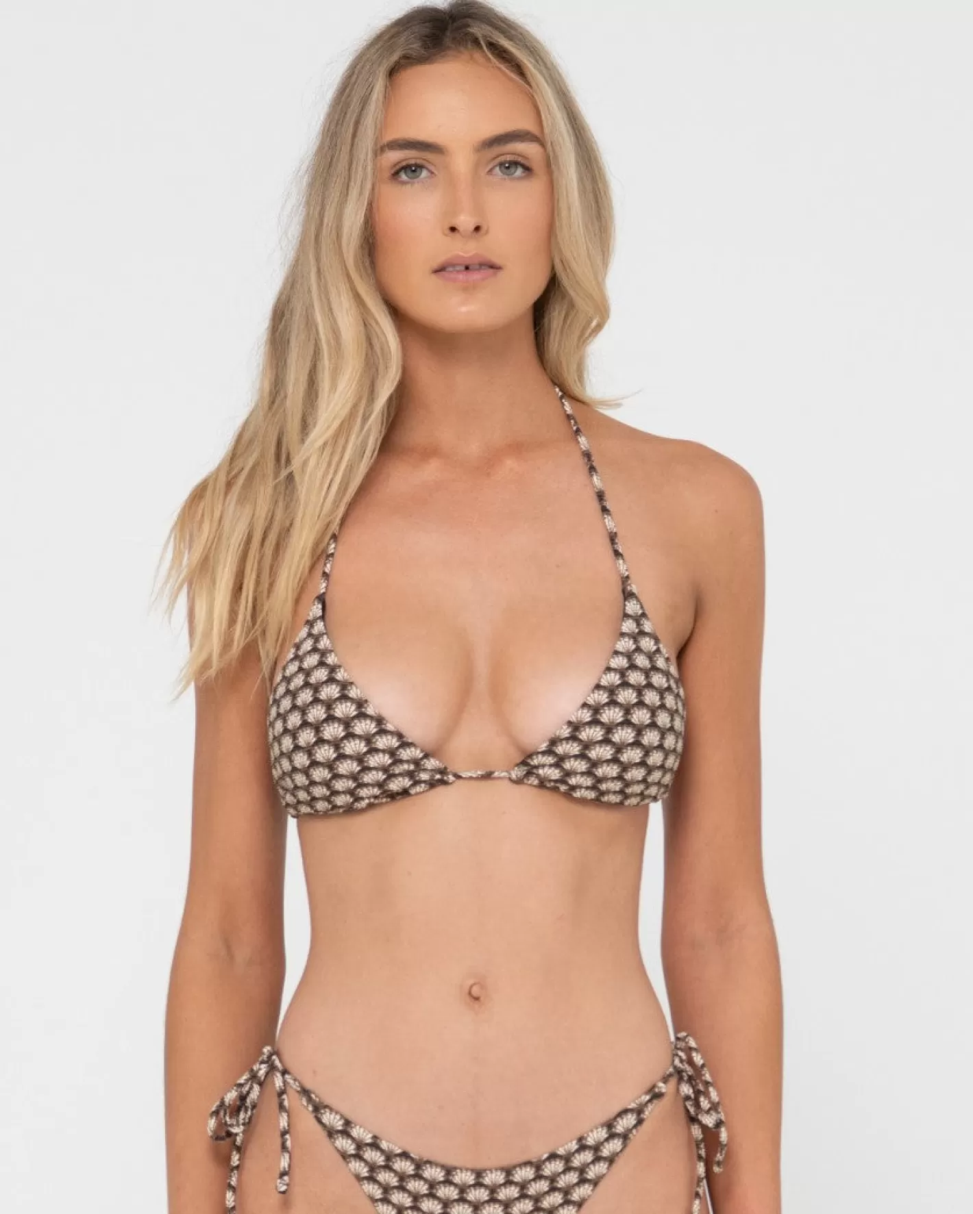 Mujer Rusty Top De Bikini Multiposicion Con Estampado De Conchas Sorrento