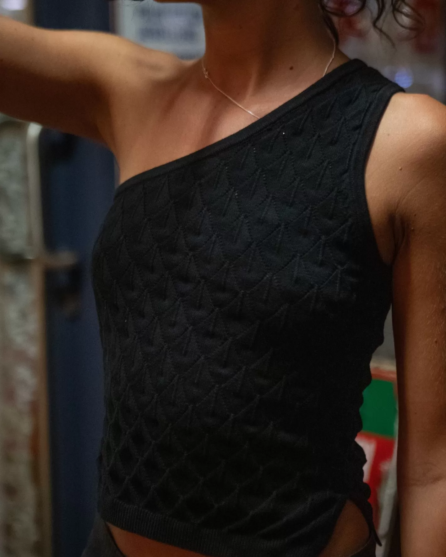 Mujer Rusty Top De Punto Con Un Hombro Leo