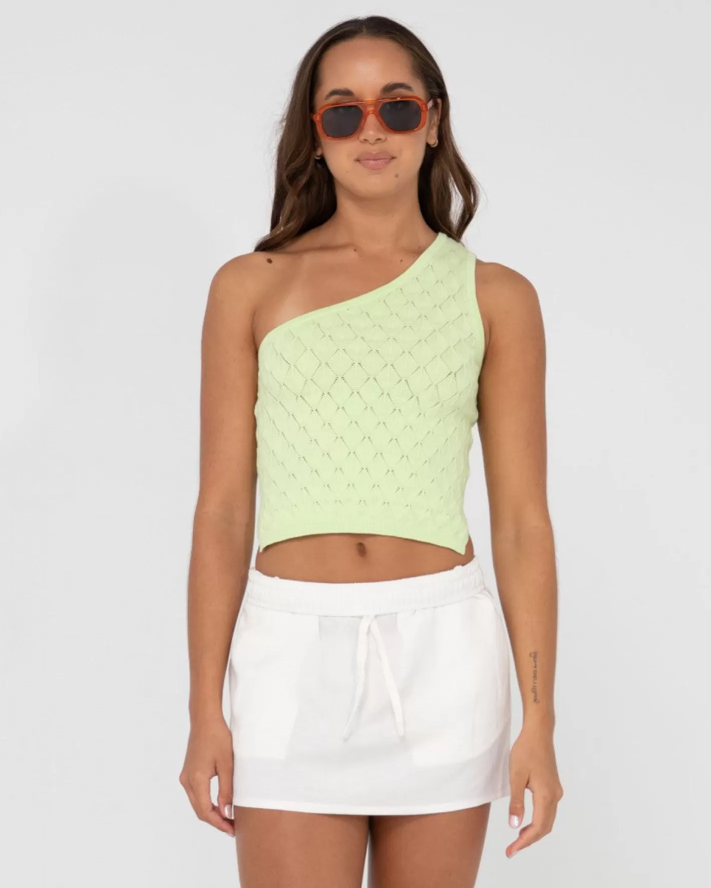 Mujer Rusty Top De Punto Con Un Hombro Leo
