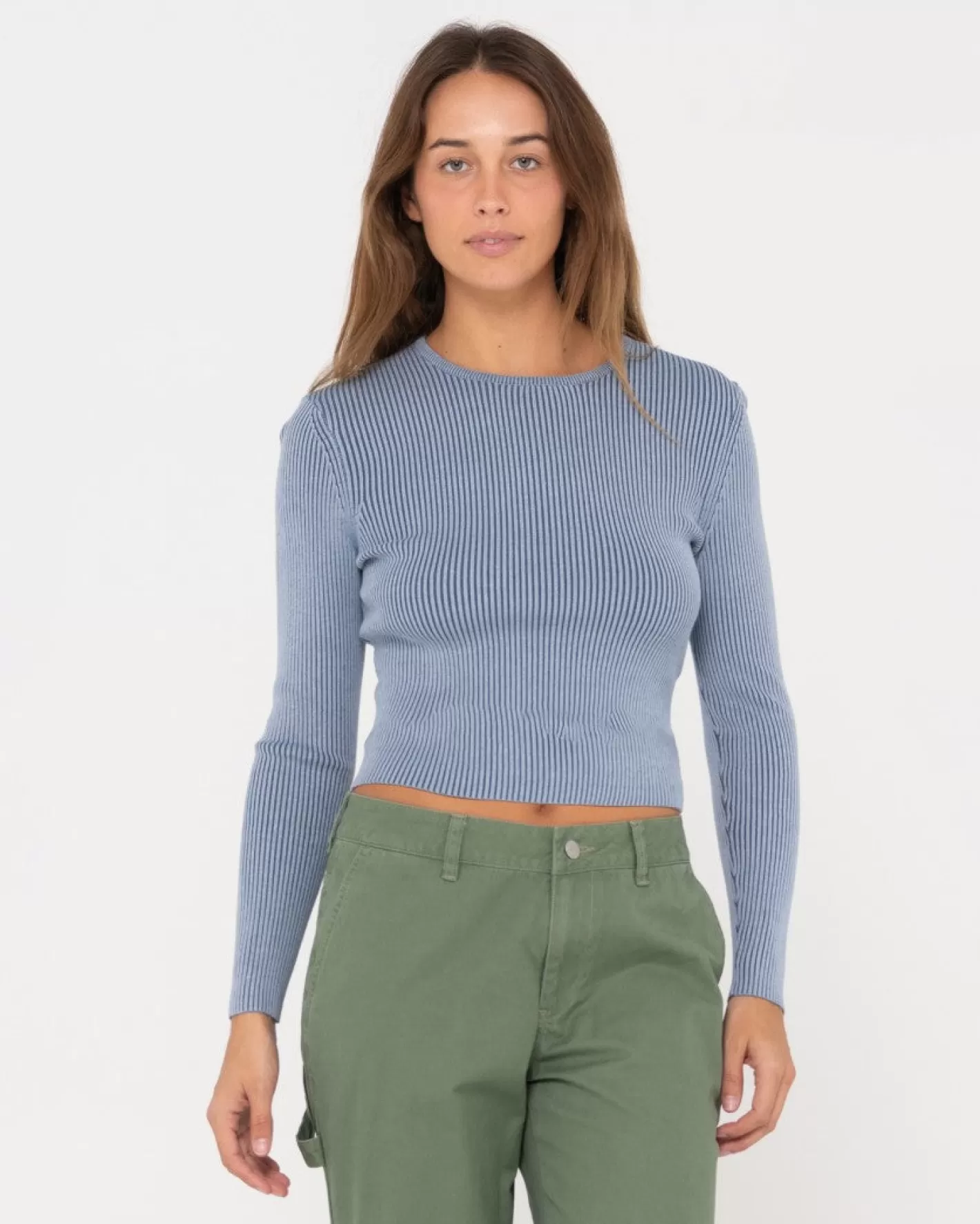 Mujer Rusty Top De Punto De Manga Larga Solace