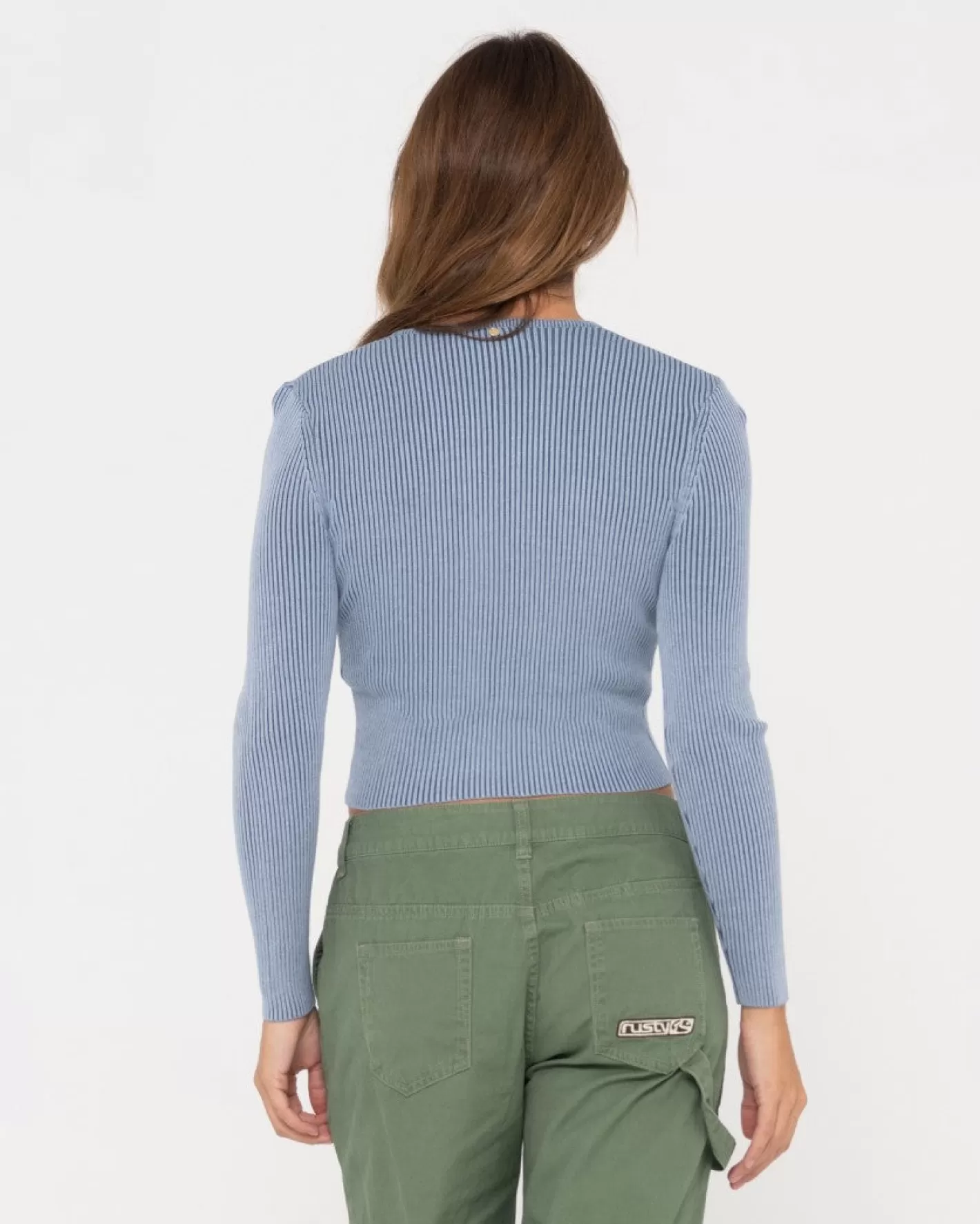 Mujer Rusty Top De Punto De Manga Larga Solace