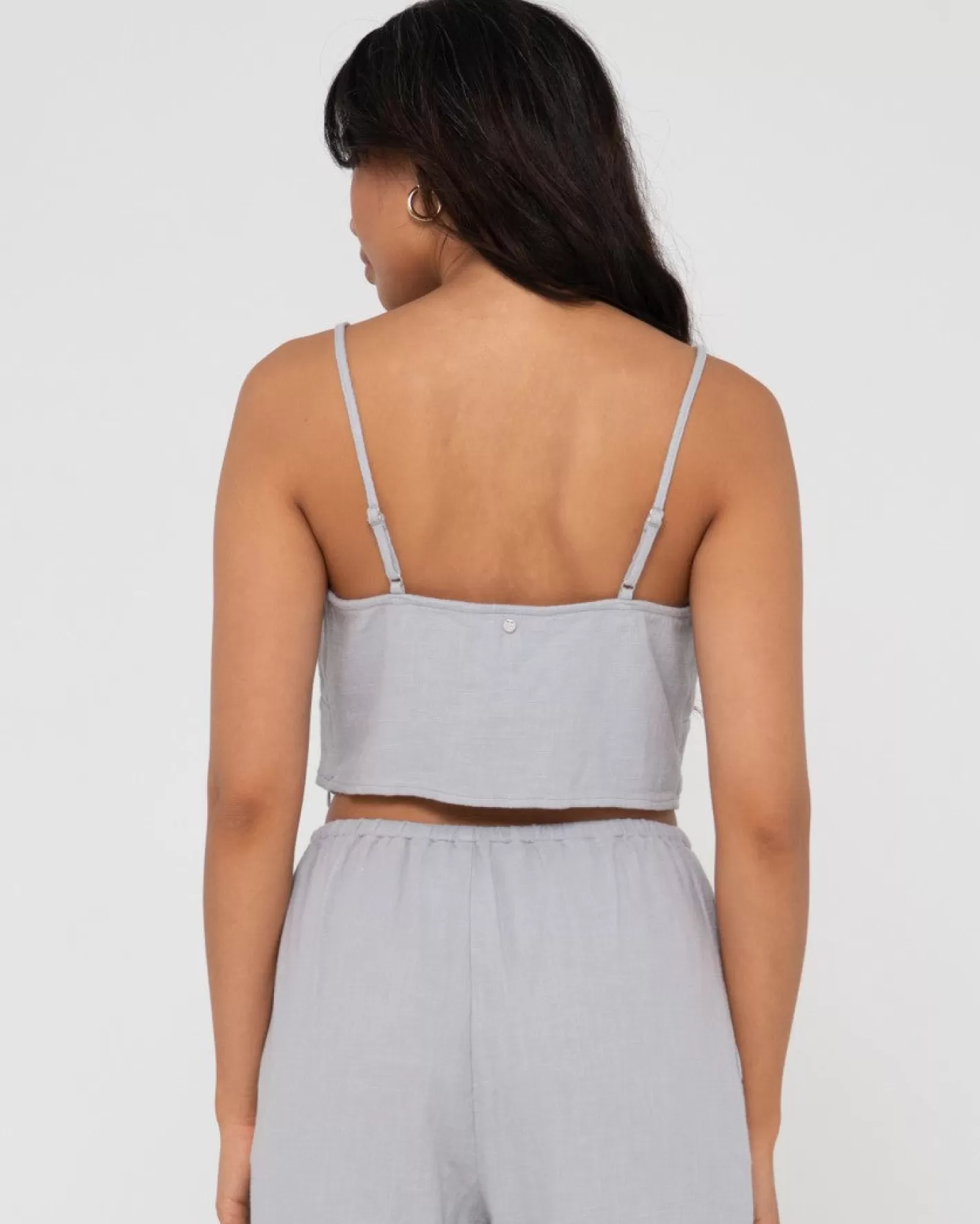 Mujer Rusty Top Lencero De Lino Con Cuello En V Carolina