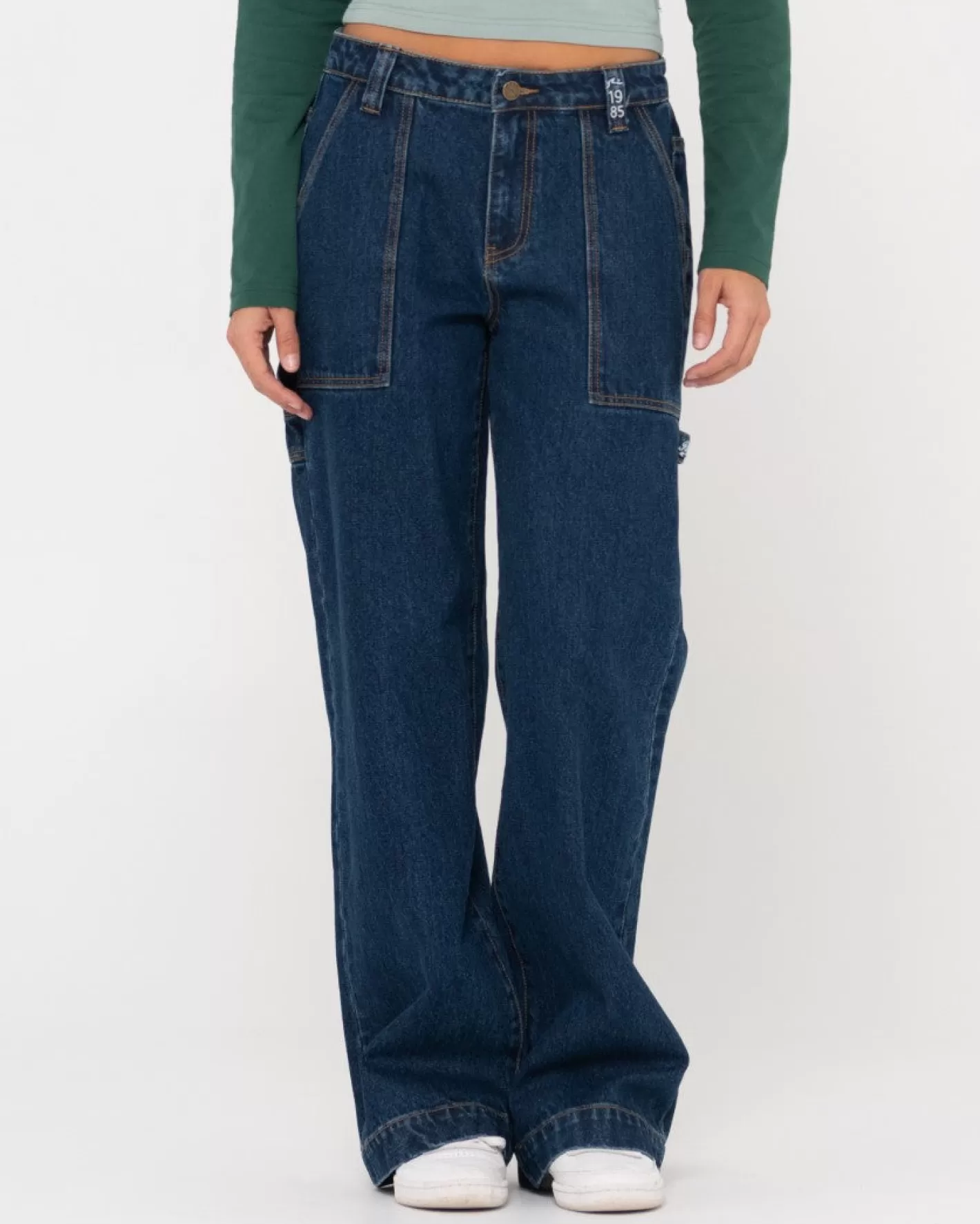 Mujer Rusty Vaqueros Carpinteros De Mezclilla De Talle Bajo Billie