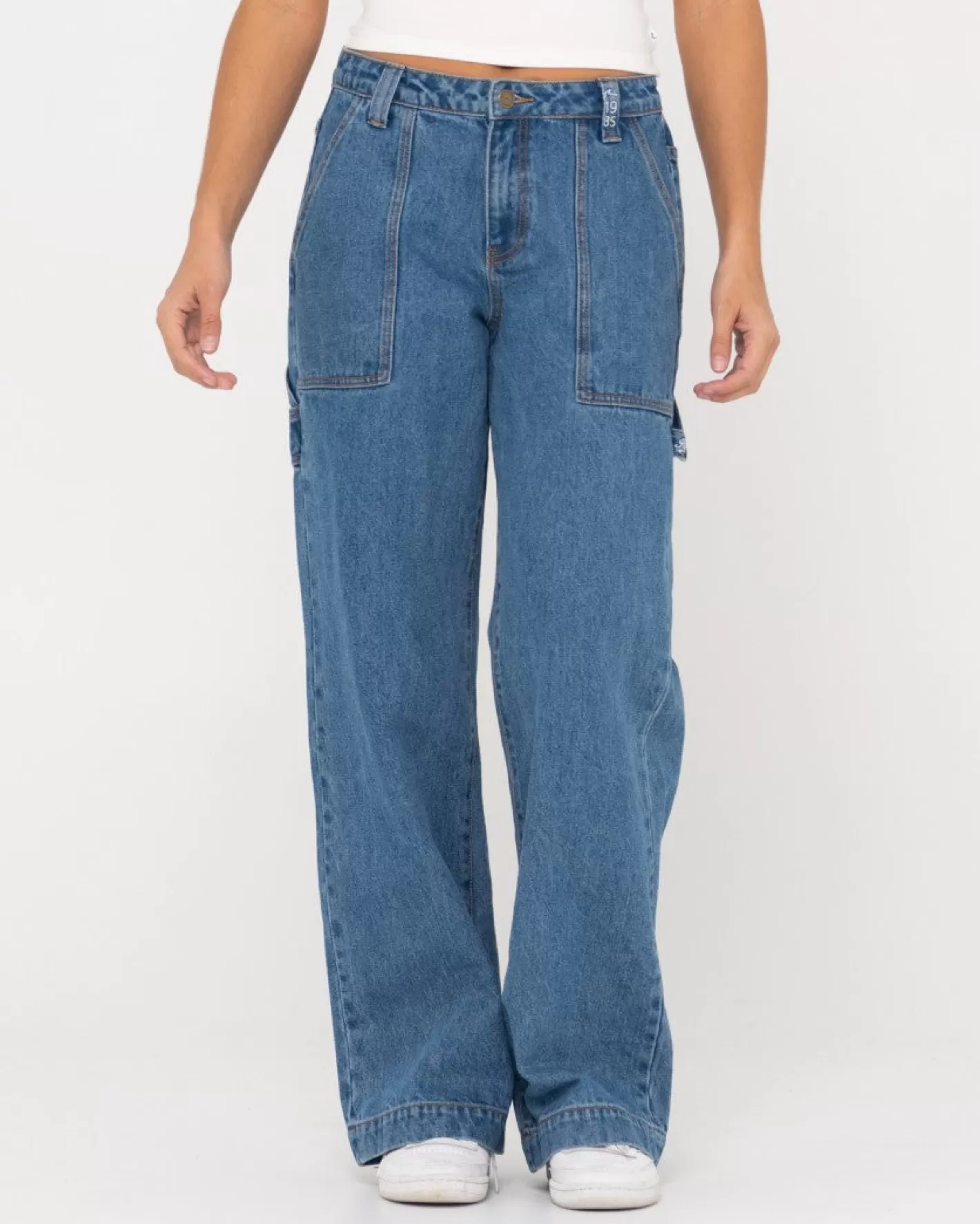 Mujer Rusty Vaqueros Carpinteros De Mezclilla De Talle Bajo Billie