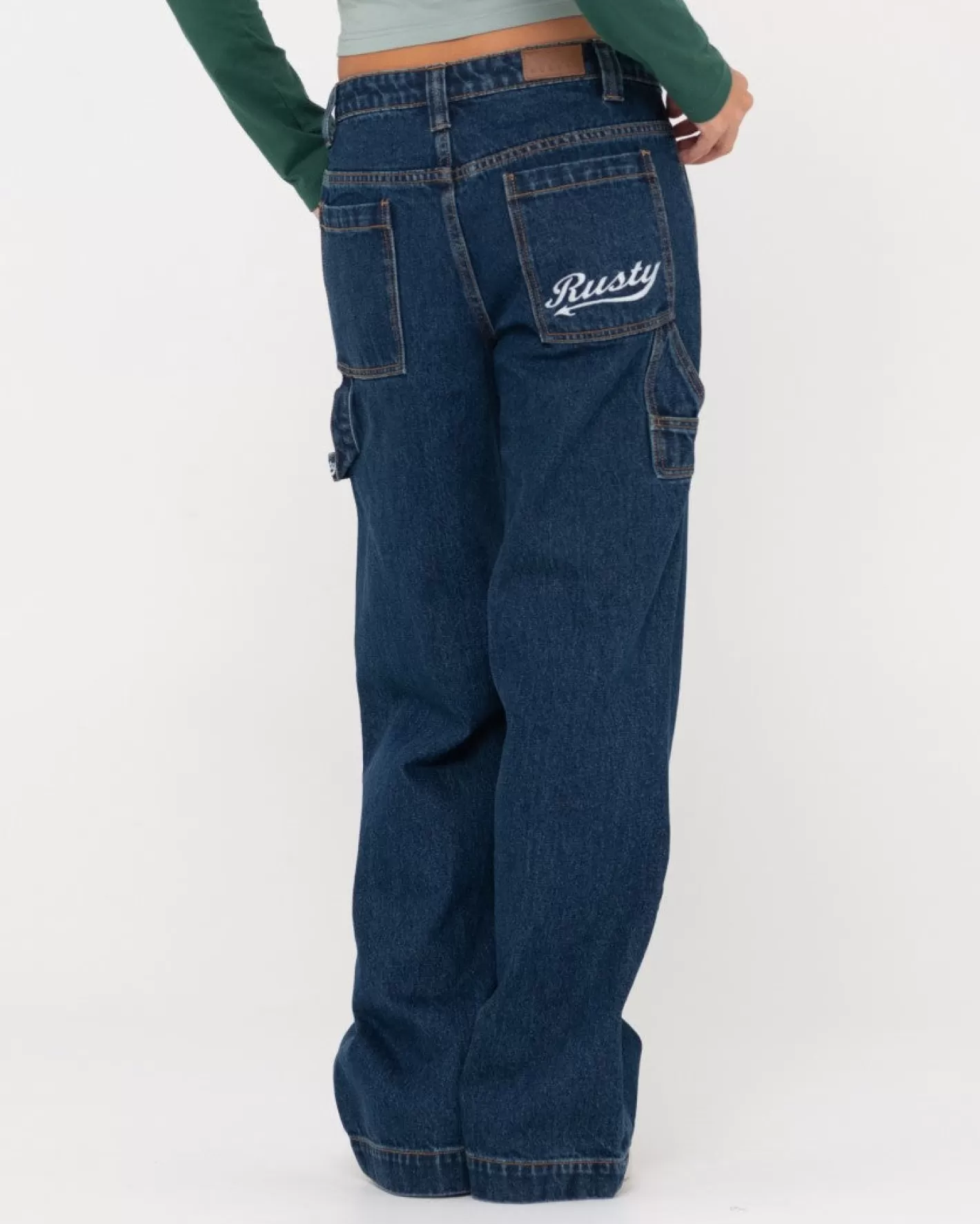 Mujer Rusty Vaqueros Carpinteros De Mezclilla De Talle Bajo Billie
