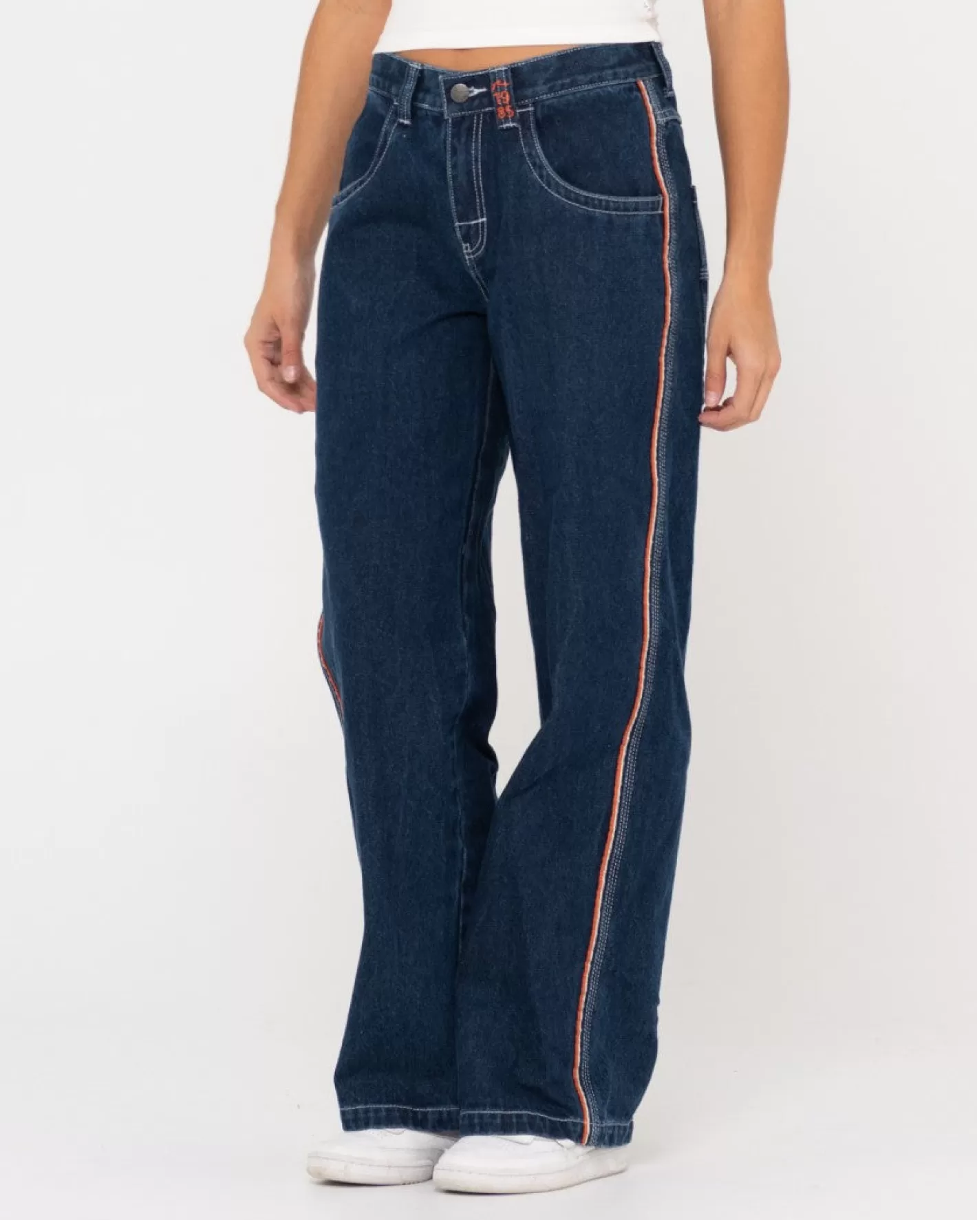 Mujer Rusty Vaqueros Holgados De Talle Bajo Flip Mommy