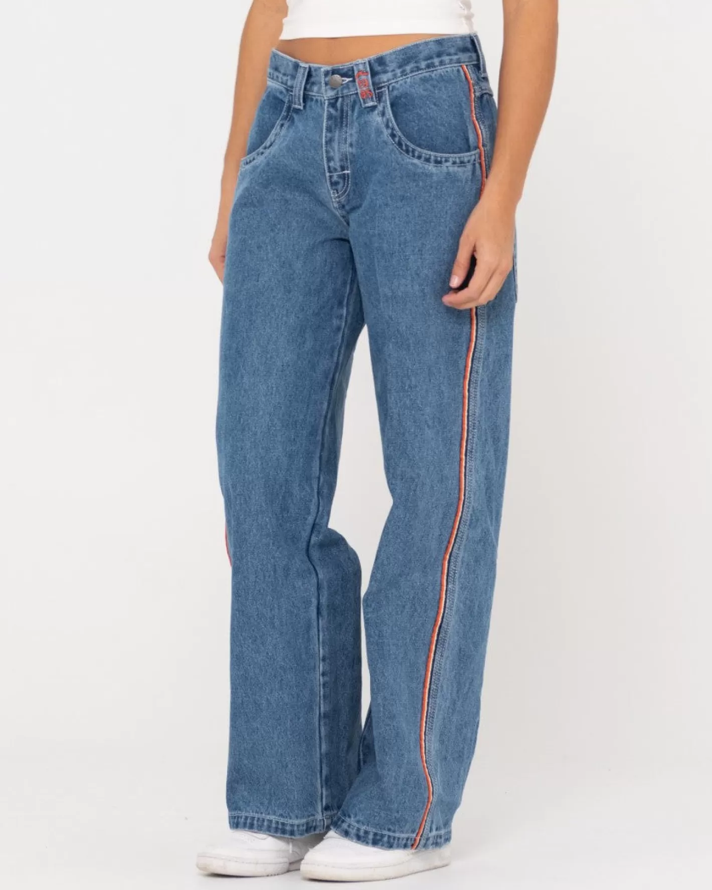 Mujer Rusty Vaqueros Holgados De Talle Bajo Flip Mommy