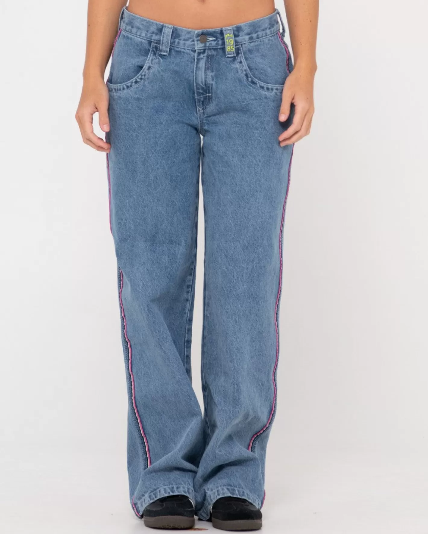 Mujer Rusty Vaqueros Holgados De Talle Bajo Flip Mommy