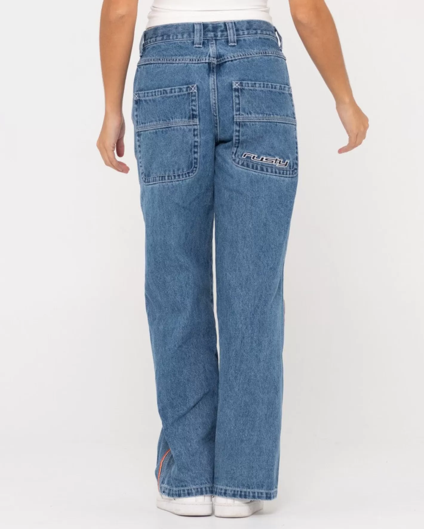 Mujer Rusty Vaqueros Holgados De Talle Bajo Flip Mommy