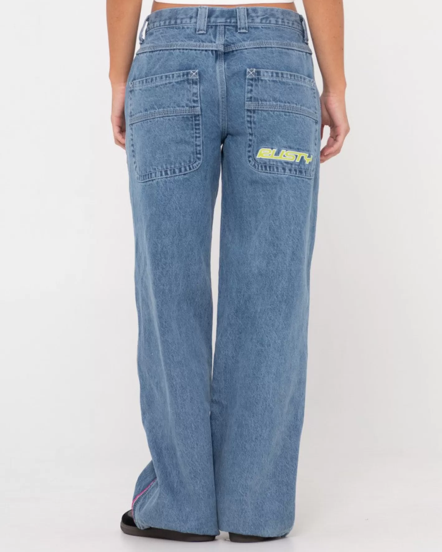 Mujer Rusty Vaqueros Holgados De Talle Bajo Flip Mommy