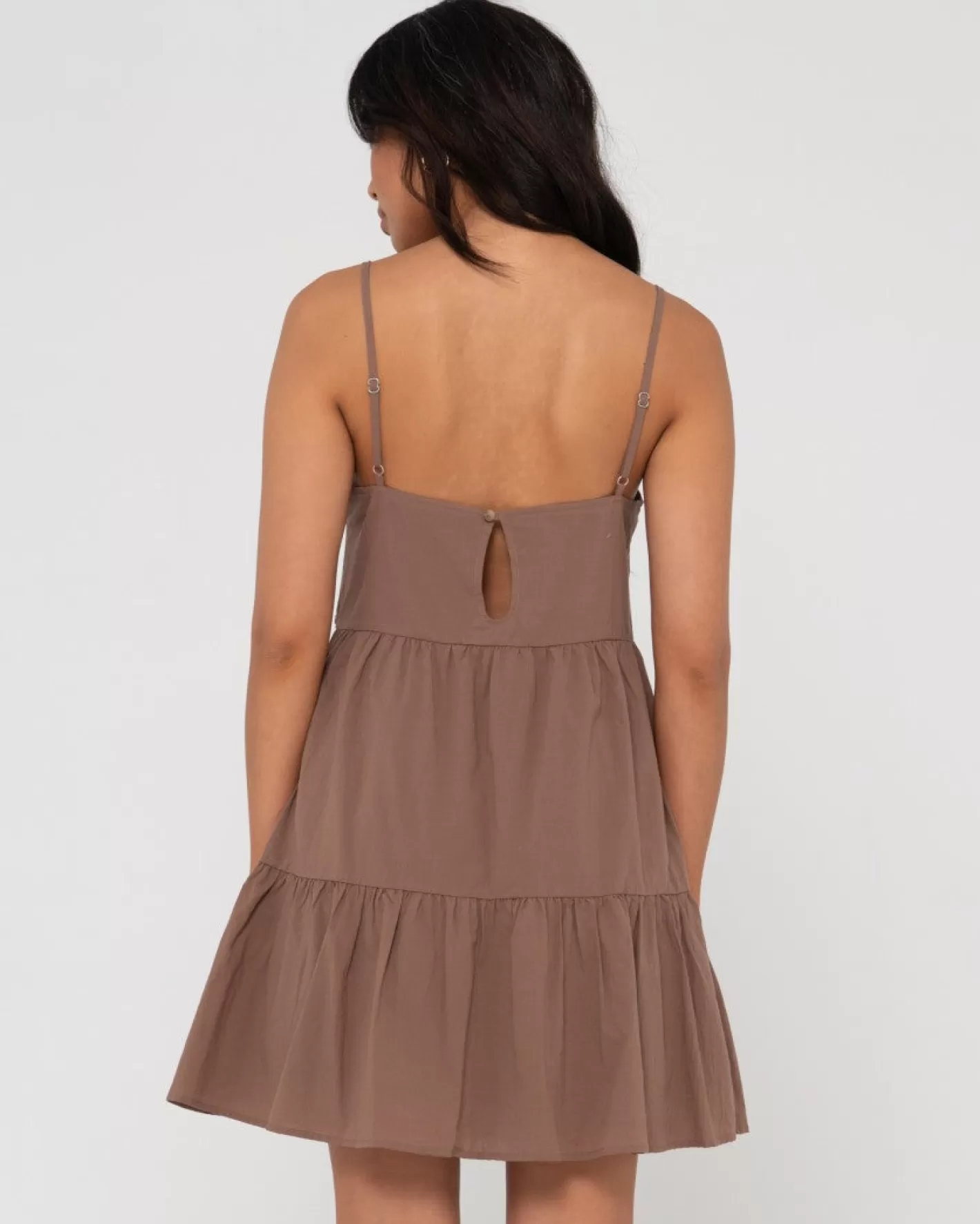 Mujer Rusty Vestido Lencero Escalonado Heather