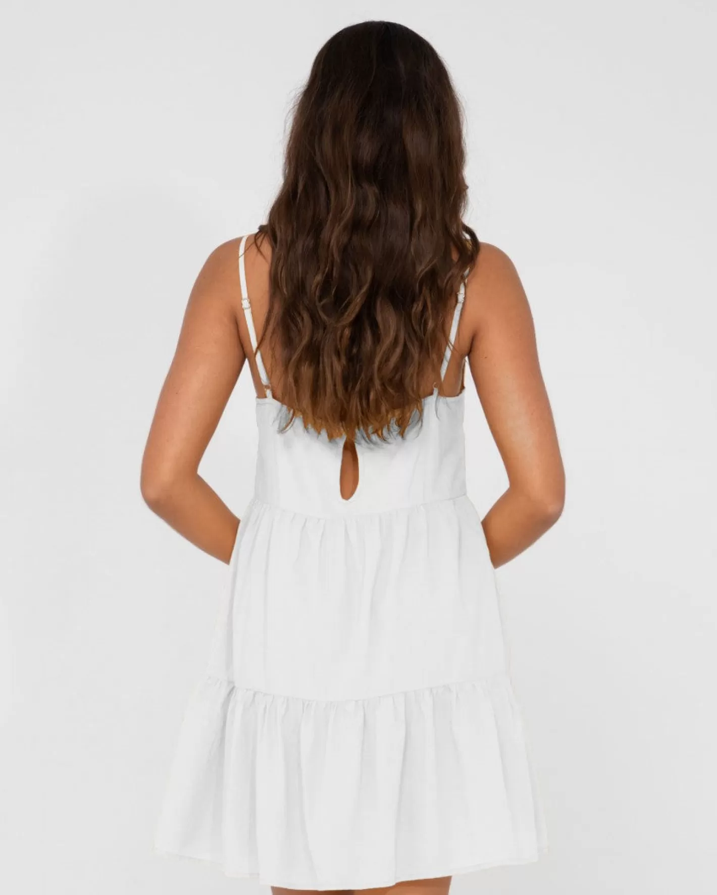 Mujer Rusty Vestido Lencero Escalonado Heather