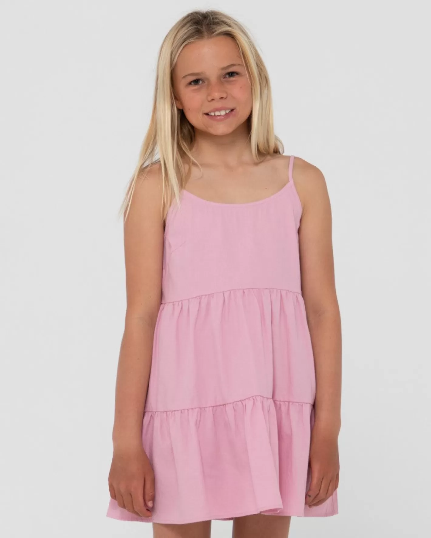 Niños Rusty Vestido Lencero Escalonado Sweet Water Para Ninas